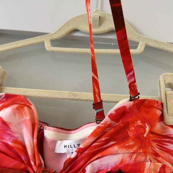 Milly Noah Brushstroke Floral Poplin Dress - Picture 6 of 6